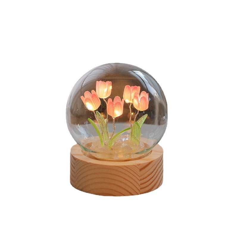 LED Tulip Night Light – Handmade Bedside Lamp & Home Decor Gift