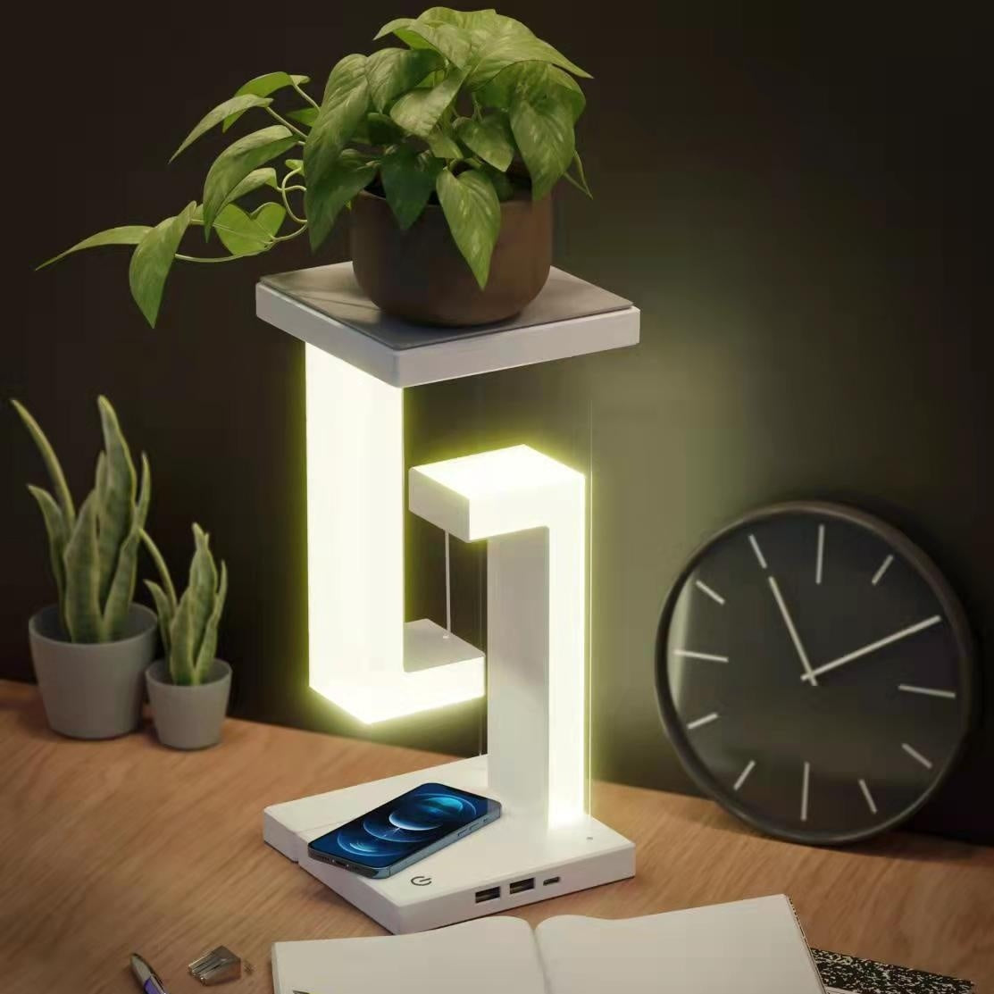 Floating Wireless Charging Table Lamp – Modern Balance Lamp for Home & Bedroom