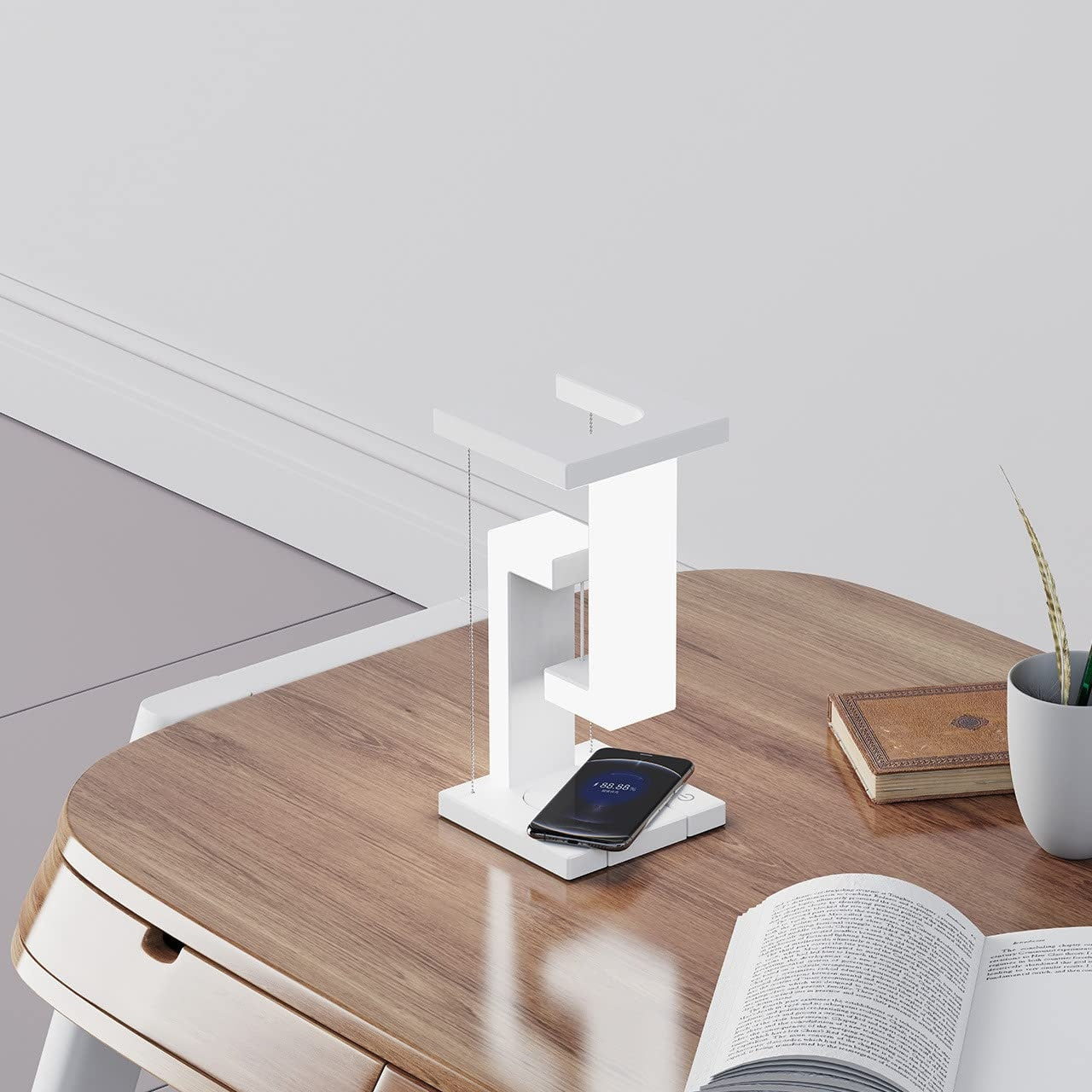 Floating Wireless Charging Table Lamp – Modern Balance Lamp for Home & Bedroom