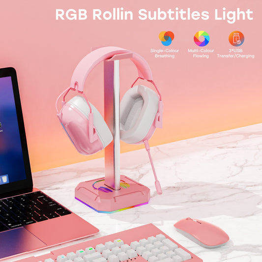 RGB Gaming Headset Stand with Dynamic Lighting