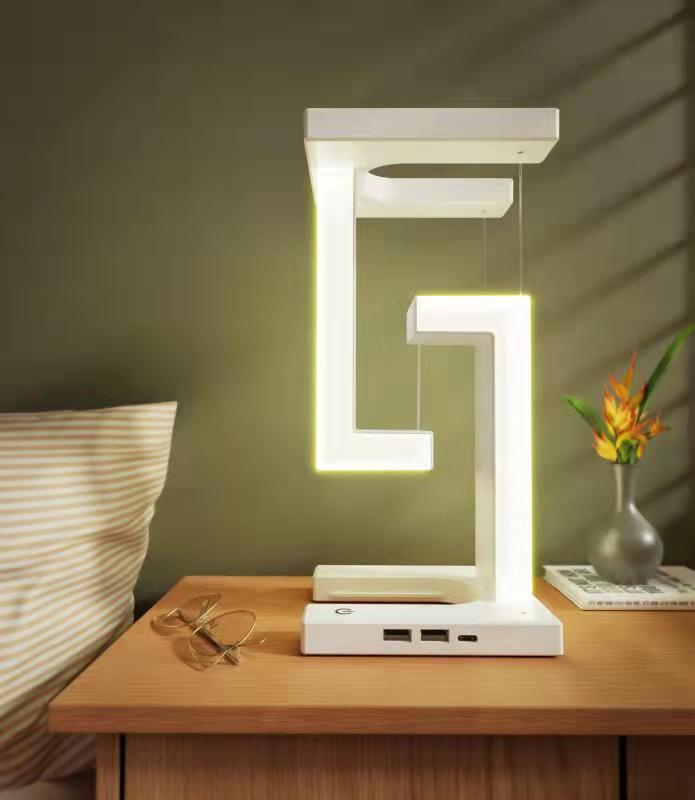 Floating Wireless Charging Table Lamp – Modern Balance Lamp for Home & Bedroom