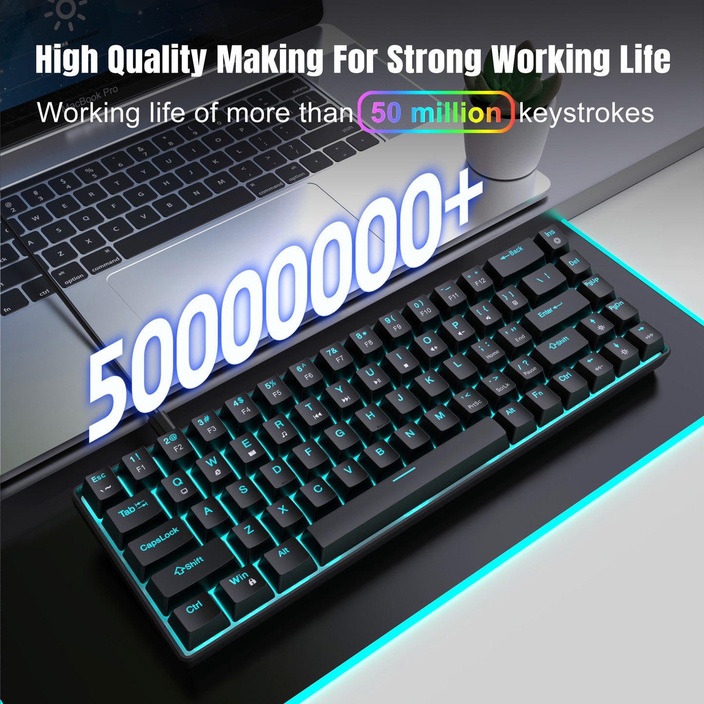 Mechanical Gaming Keyboard with Double-Shot Keycaps