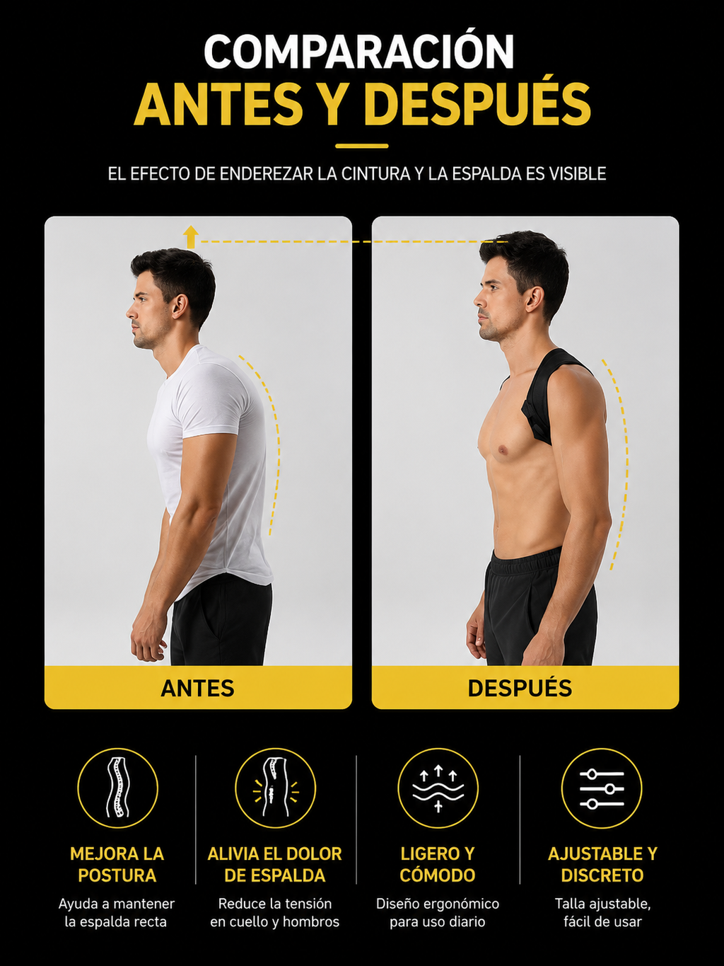 Corrector de postura ajustable