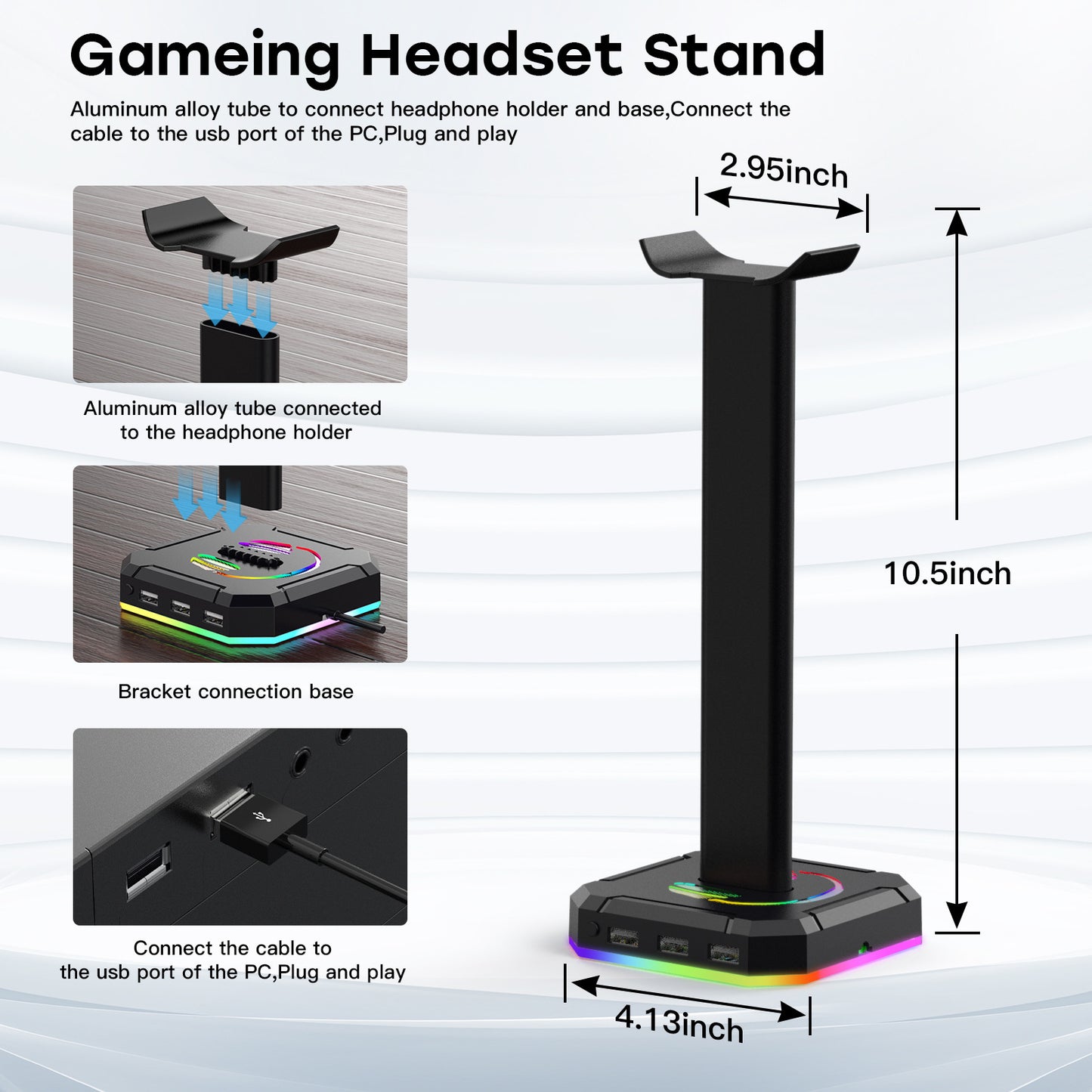 RGB Gaming Headset Stand with Dynamic Lighting