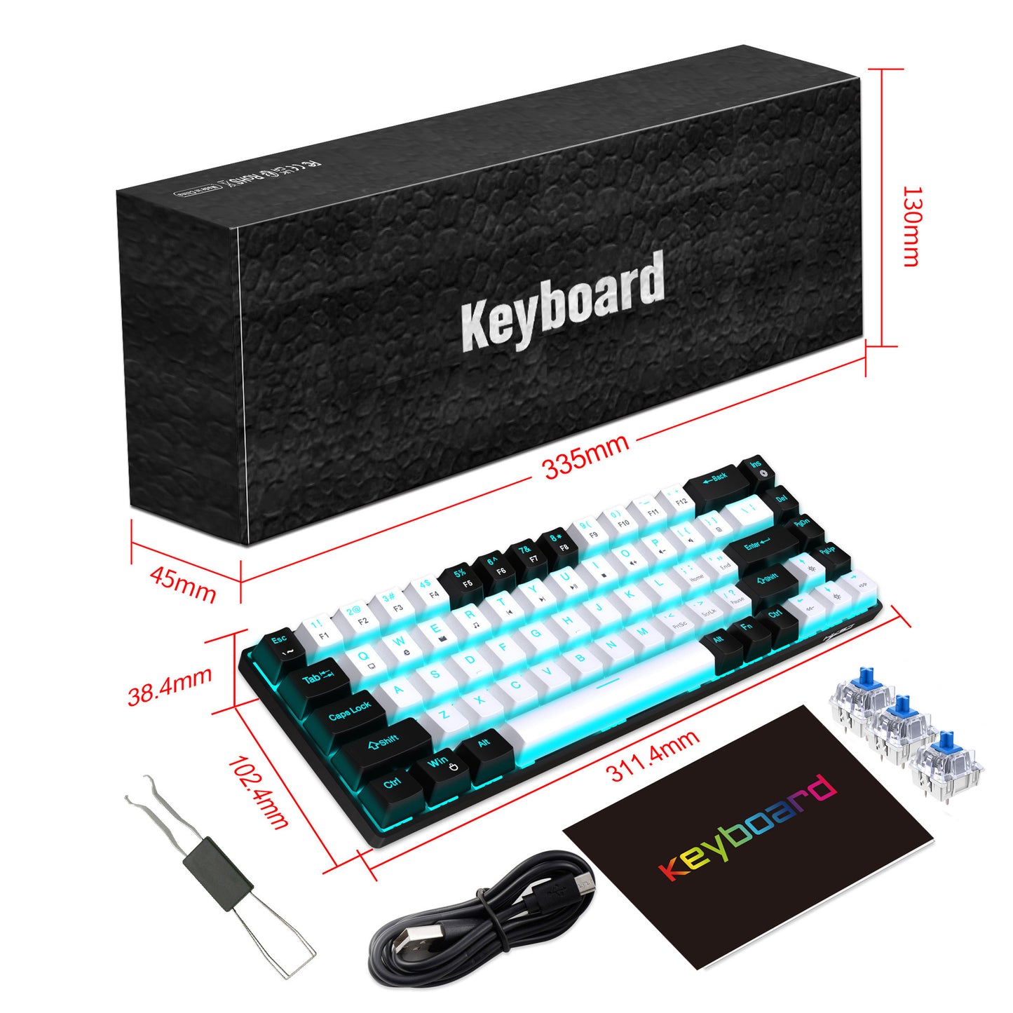 Mechanical Gaming Keyboard with Double-Shot Keycaps