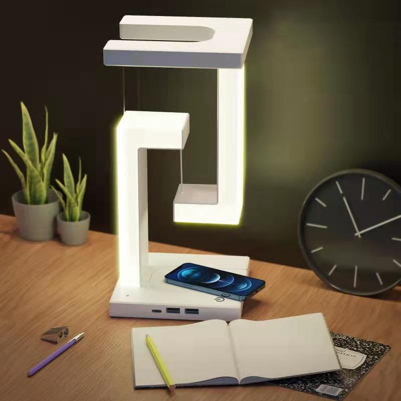 Floating Wireless Charging Table Lamp – Modern Balance Lamp for Home & Bedroom